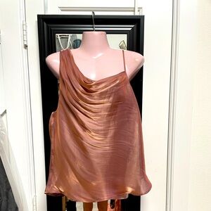 Sleek Satin Copper Camisole, Free People.  NWOT